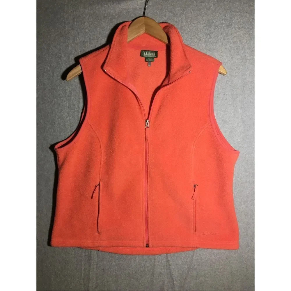 Womens L.L. Bean Vest Vintage Hot Pink Casual Hiking Outdoors Layering
